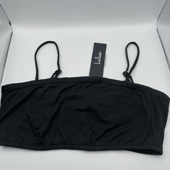 Lulus Size Small Black Bralette Square Neck Bandeau Top NEW - Picture 1 of 3